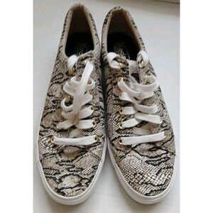 Keds Jump Kick Womens 10 Snake Print Gold Black Canvas Casual Shoes NEW